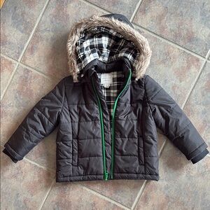 Janie and Jack Winter Jacket with Faux Fur Hood- 2T